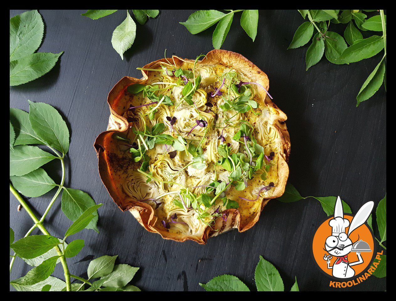 Tarta serowo jajeczna z karczochami