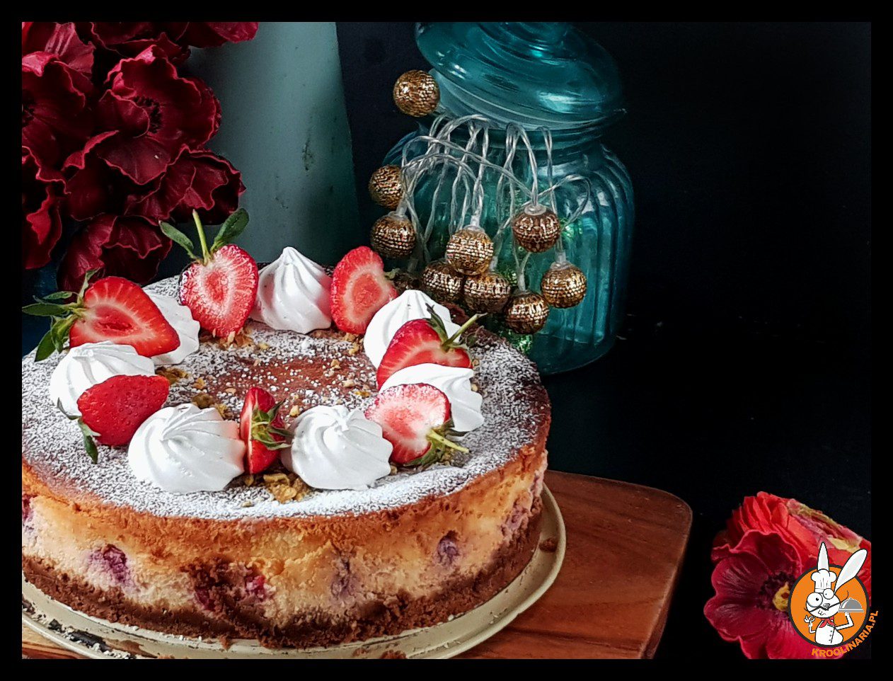 Sernik na jogurtach greckich z malinami