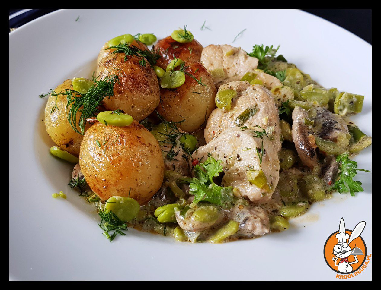 Kurczak w sosie z bobem