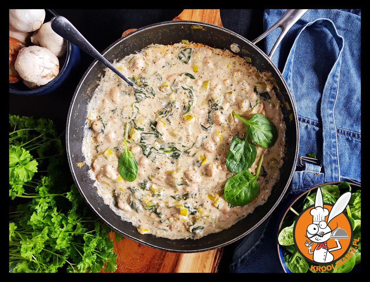 Fasola z porem w sosie śmietanowym