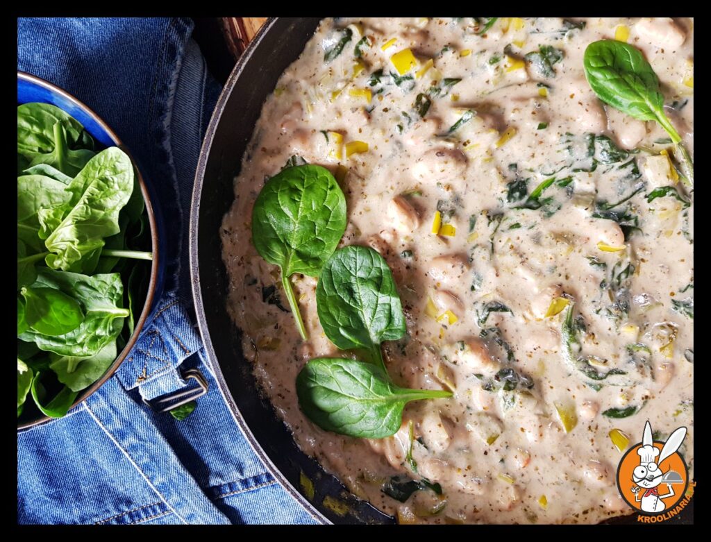 fasola ze szpinakiem 