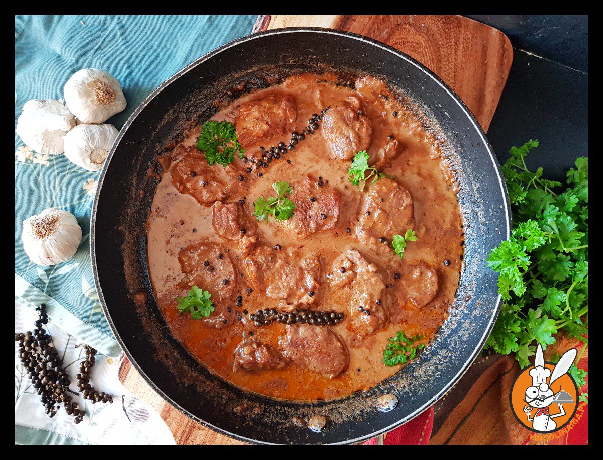 Polędwica wieprzowa w sosie pieprzowym