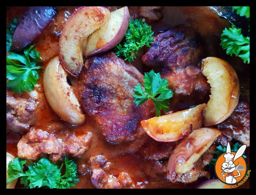 podudzia w sosie brzoskwiniowym 