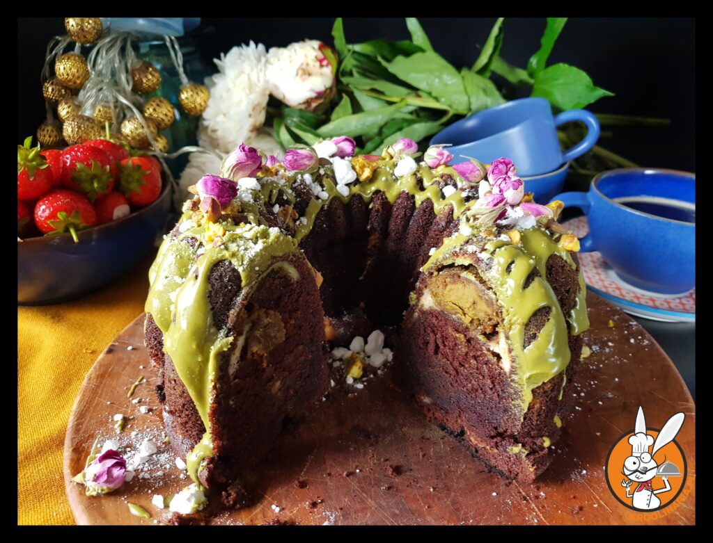 babka z kremem pistacjowym 